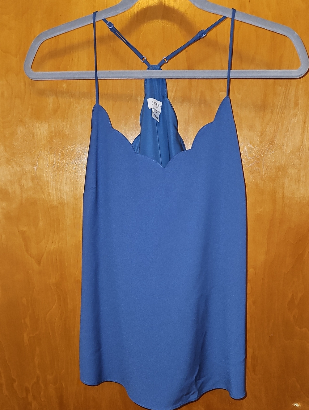 J. Crew Blue Scallop-Edge Spaghetti-Strap Camisole